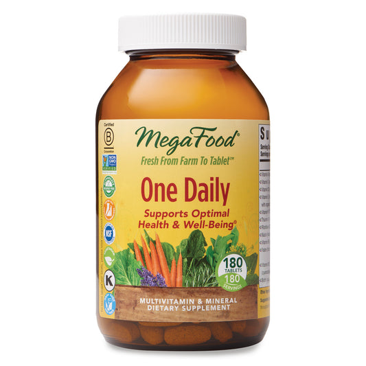 MegaFood, One Daily, Supports Optimal Health and Wellbeing, Multivitamin and Mineral Supplement, Gluten Free, Vegetarian, 180 Tablets (180 Servings) - GOODSZON Discount Store