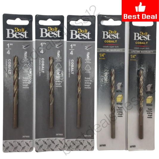 Do it Best #307955 1/4" Cobalt Drill Bit Pack of 5 - GOODSZON Discount Store