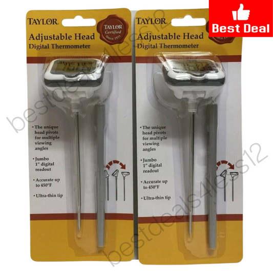 Taylor Adjustable Head Pivoting Digital Thermometer Pack of 2 - GOODSZON Discount Store