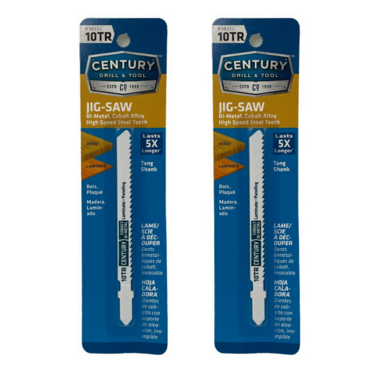 Century Drill & Tool 06232 Jig Saw Bi-Metal Jig Saw Blade, 10TR Pack of 2 - GOODSZON Discount Store