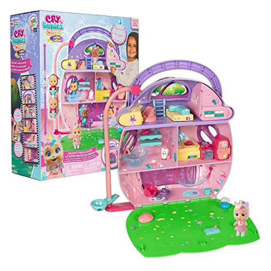 Cry Babies Magic Tears Dreamy's Mega House - 3 Stories, 25+ Accessories, Exclusive Doll, Lights and Sounds - GOODSZON Discount Store