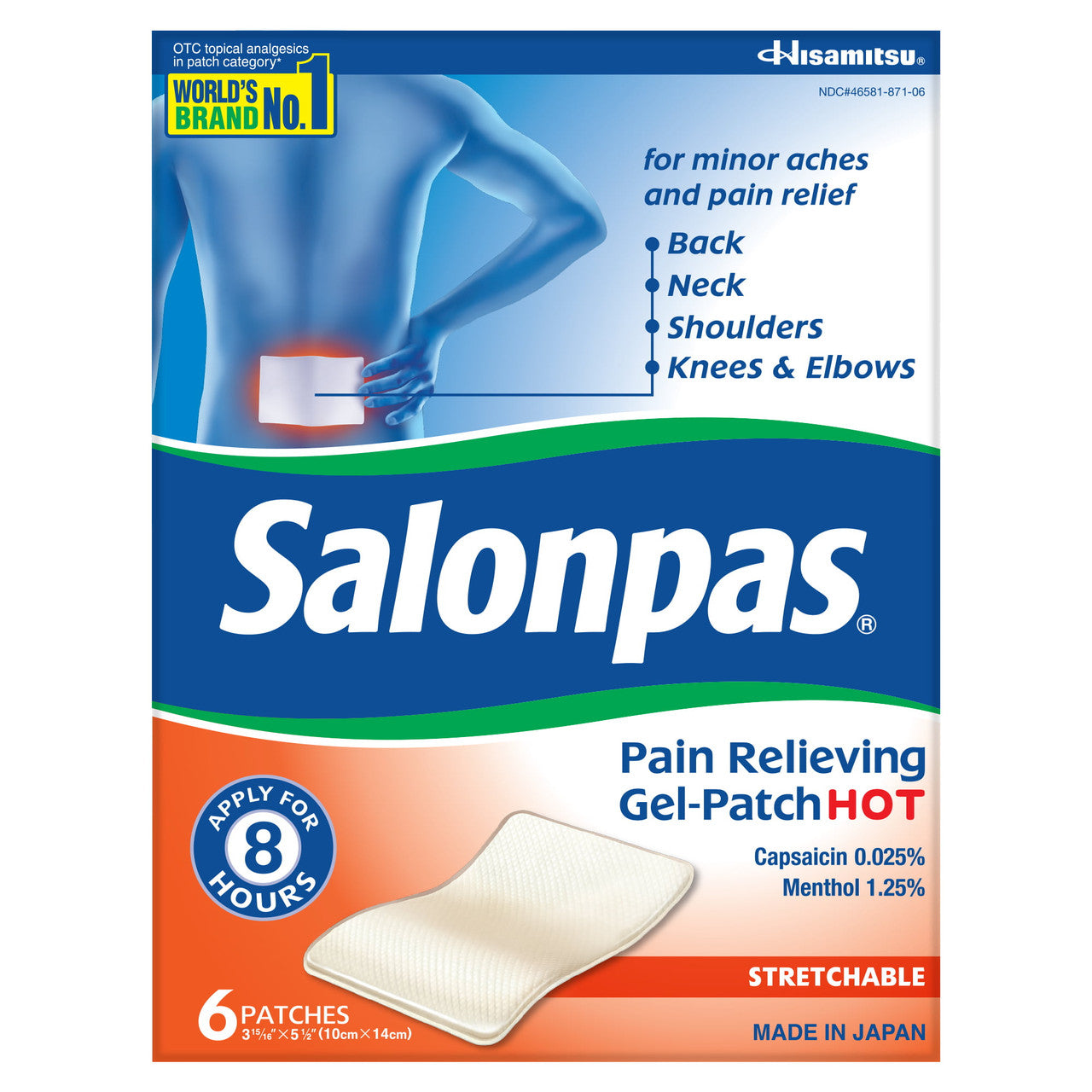 Salonpas Pain Relieving Gel-Patch, Hot, 6 Count - GOODSZON Discount Store