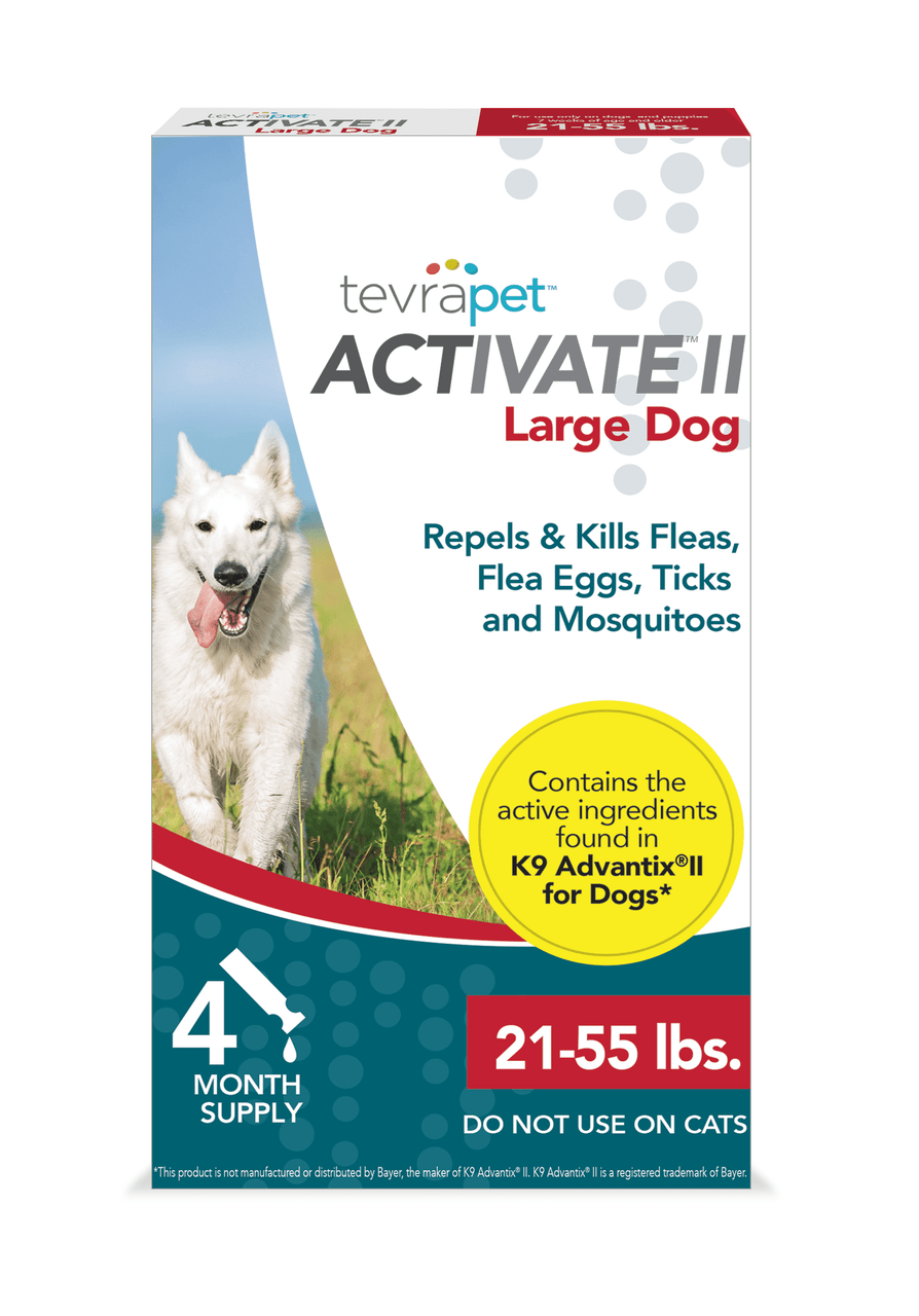 TevraPet Activate II Flea and Tick Prevention for Large Dogs 21-55 lbs, 4 Monthly Treatments - GOODSZON Discount Store