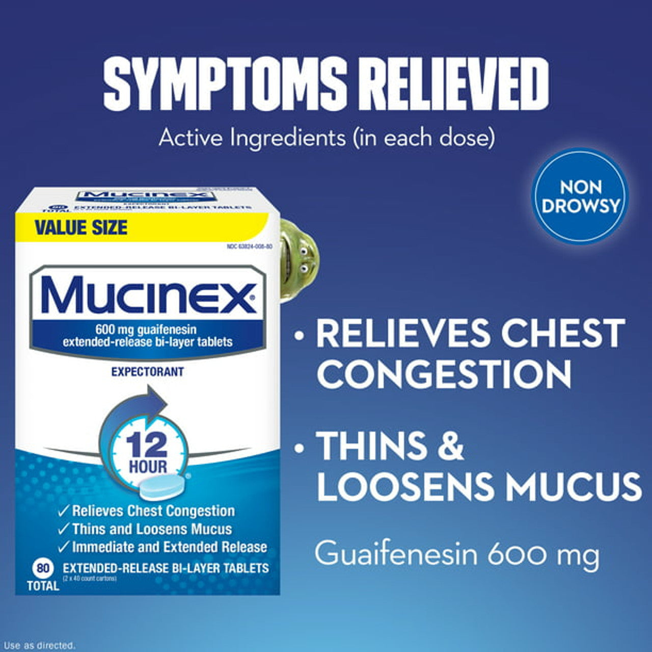 Mucinex 12 Hour Chest Congestion Expectorant Relief Tablets, 80 Count, Thins & Loosens Mucus - GOODSZON Discount Store