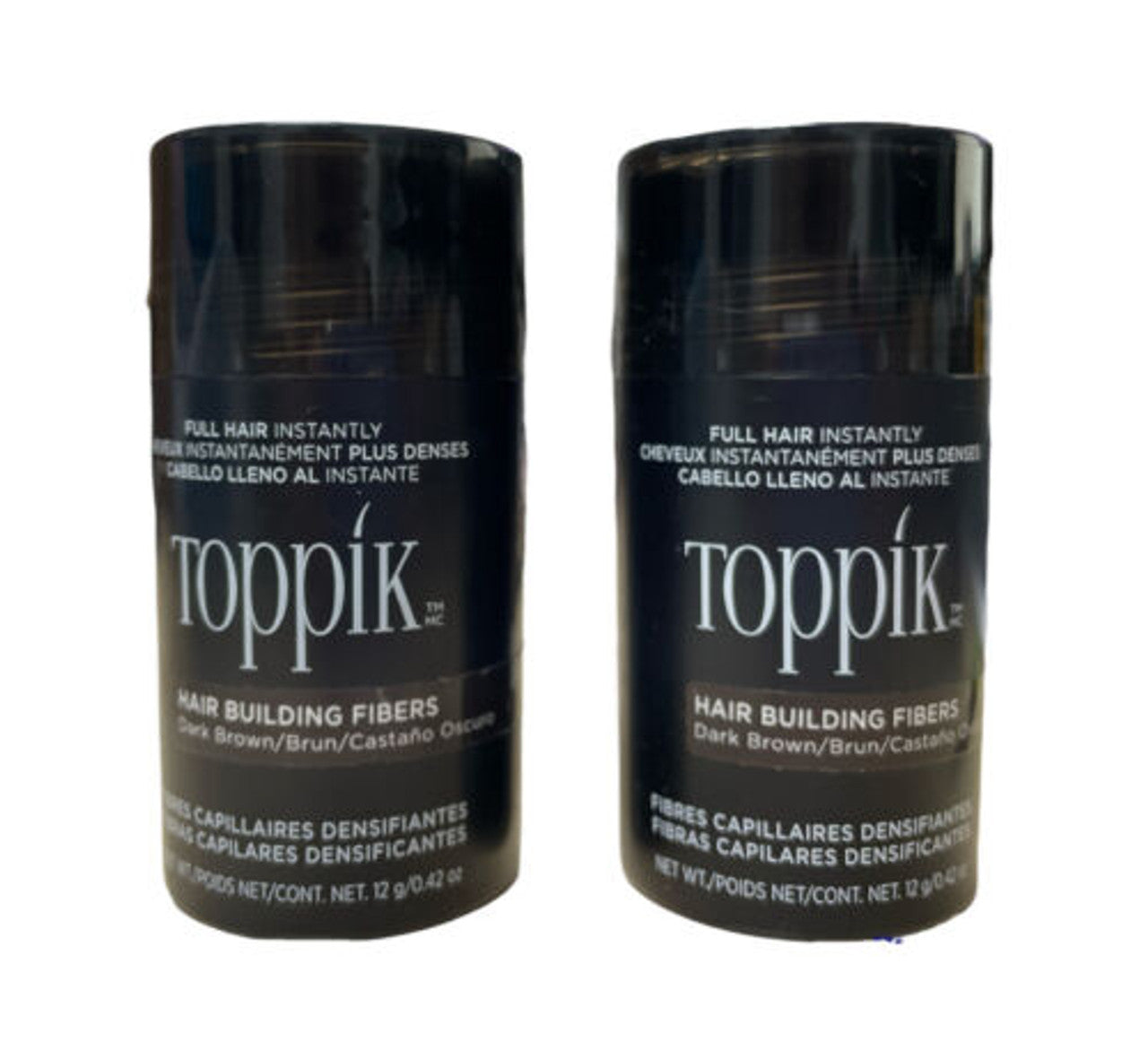 Toppik Hair Building Fibers, Dark Brown 12g Pack of 2 - GOODSZON Discount Store