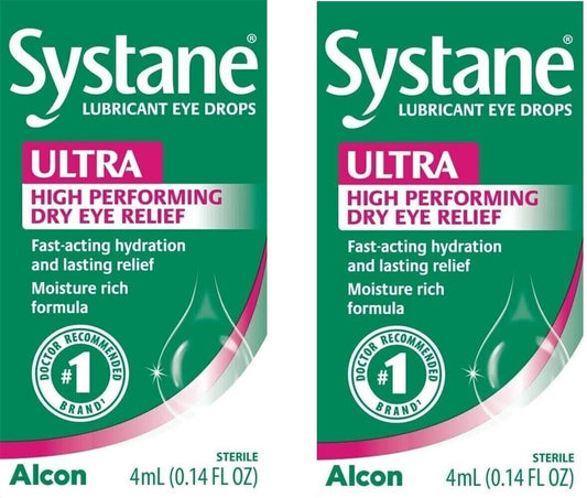 SYSTANE ULTRA Lubricant Eye Drops for Dry Eye Symptoms, 4 ml Pack of 2