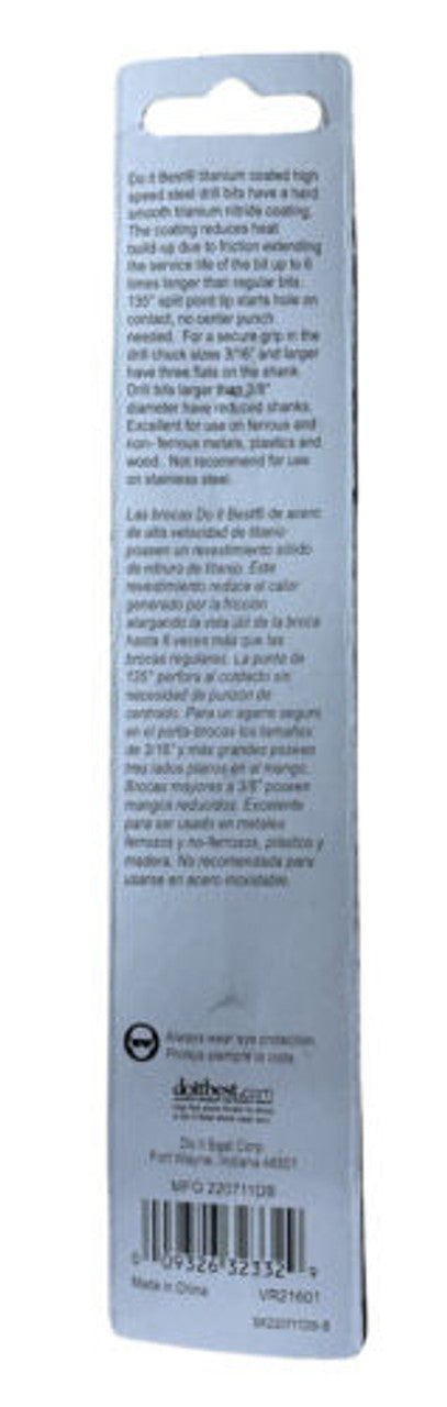 Do it Best 7/16 In. Titanium Drill Bit 220711DB Pack of 3 - GOODSZON Discount Store