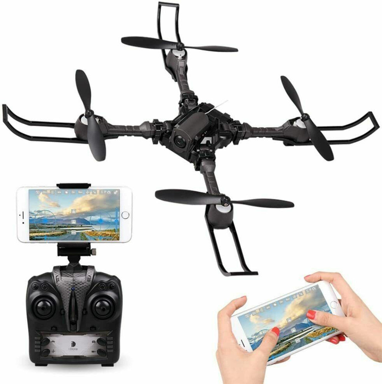 RC Drone for Beginners with 720P HD Camera Live Video 2.4GHz Foldable Arms - GOODSZON Discount Store