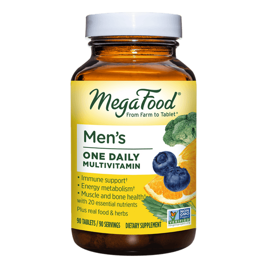 MegaFood Men's One Daily - Men's Multivitamins with B Complex Vitamins and Zinc - Gluten-Free and Made without Dairy or Soy - 90 Tabs - GOODSZON Discount Store