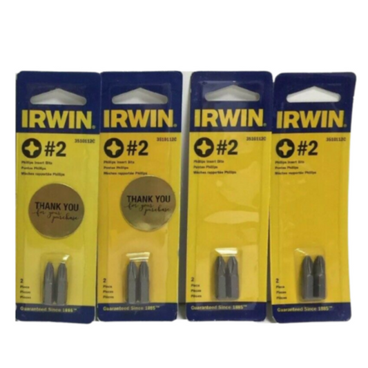 Irwin 3510112C Heavy Duty #2 Phillps Insert Bits (Pack of 4) - GOODSZON Discount Store