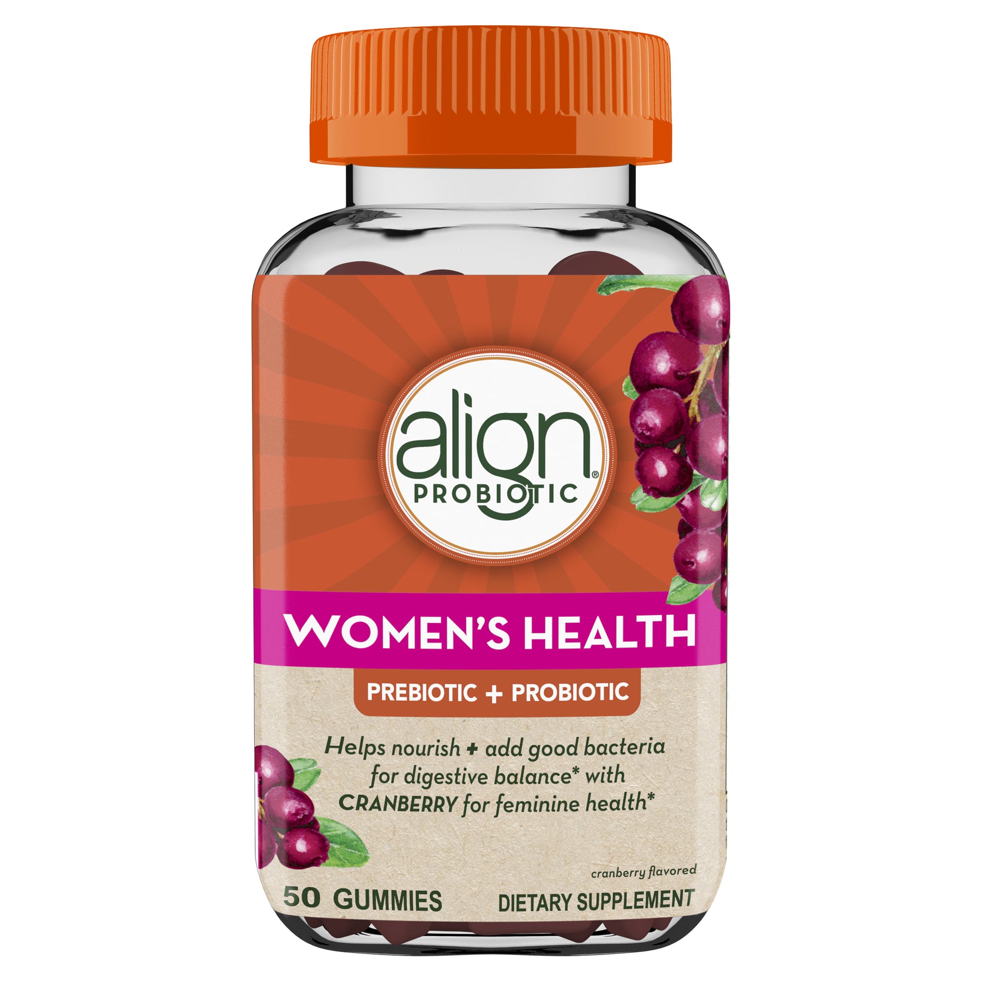 Align Women's Prebiotic Probiotic Supplement Gummies, Cranberry 50 Ct - GOODSZON Discount Store