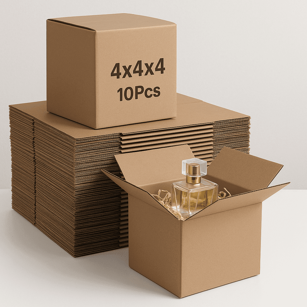 4x4x4 inches Shipping Boxes 10 Pack, Kraft Corrugated Small Cardboard Boxes for Mailing Packing, Brown - GOODSZON Discount Store
