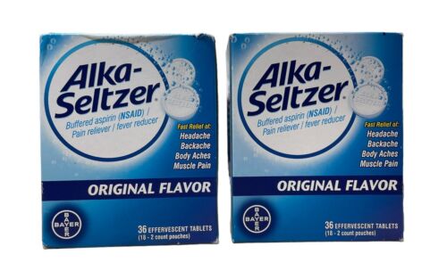 Alka-Seltzer Original Effervescent Headache Pain Relief 36 Tablets Pack of 2 - GOODSZON Discount Store