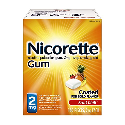 2 pack -Nicorette Nicotine Gum to Stop Smoking, 2mg, Fruit Chill, 160 Count - GOODSZON Discount Store