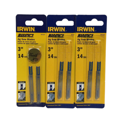 IRWIN Marathon 3071314 U-Shank 3" 14 TPI Jig Saw Blades Pack of 3 - GOODSZON Discount Store