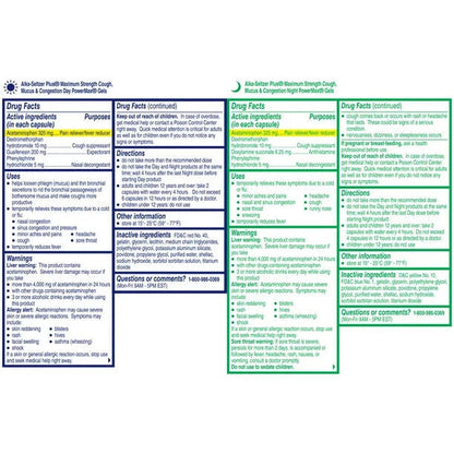 Alka-Seltzer Plus Powermax Cough, Mucus & Congestion, 24 Liquid Gels Pack 2 - GOODSZON Discount Store