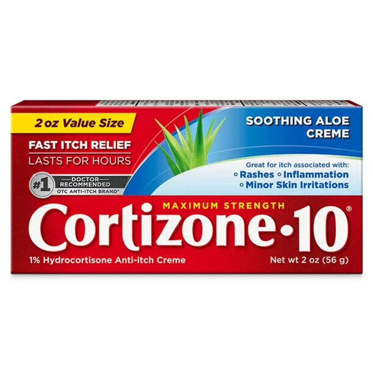 Cortizone-10 Max Strength 1% Hydrocortisone w/ Aloe Anti-Itch Cream 2oz Pack 2 - GOODSZON Discount Store