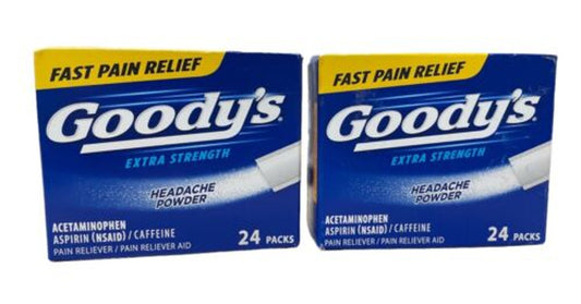 Goody's Extra Strength Headache Powder, 24 Powder Sticks Rack of 2 - GOODSZON Discount Store