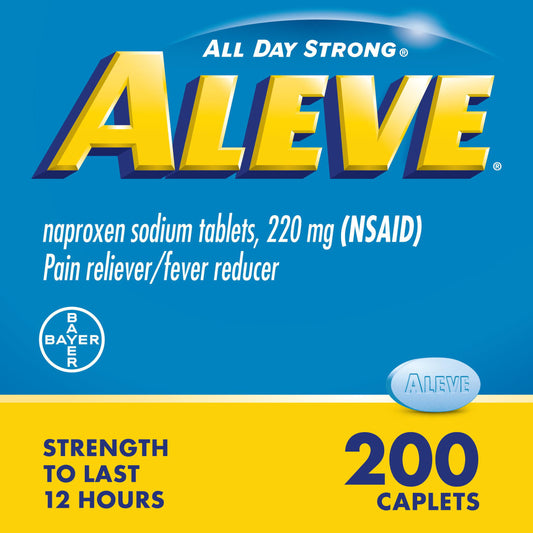 Aleve Pain Reliever Naproxen Sodium Caplets ‐ 200 Count - GOODSZON Discount Store