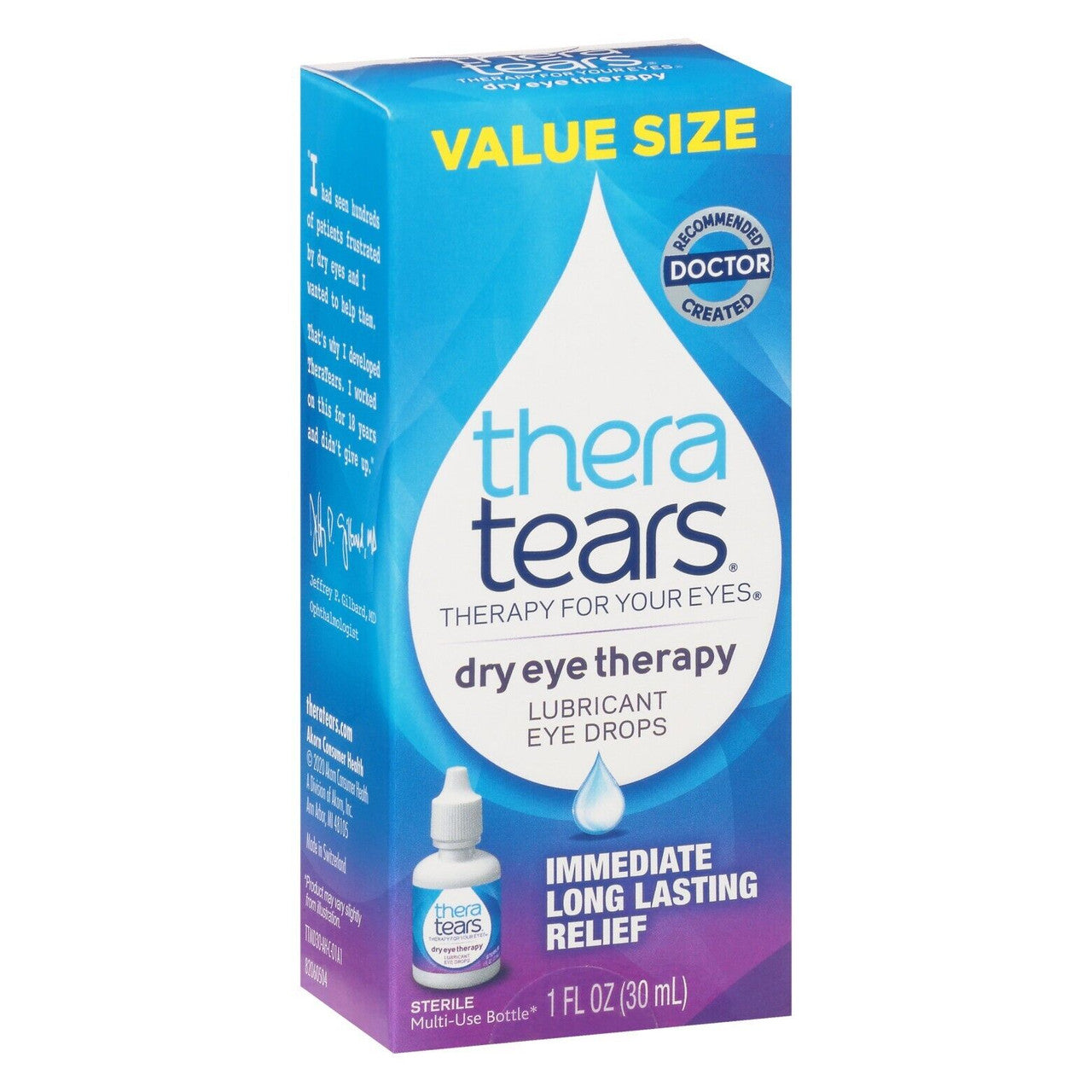 Thera Tears Dry Eye Therapy Lubricant Eye Drops 30 mL Each Pack 2 - GOODSZON Discount Store