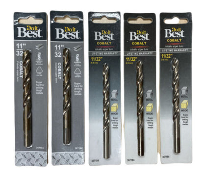 Do it Best 11/32 In. Cobalt Drill Bit 367184 Pack of 5 - GOODSZON Discount Store