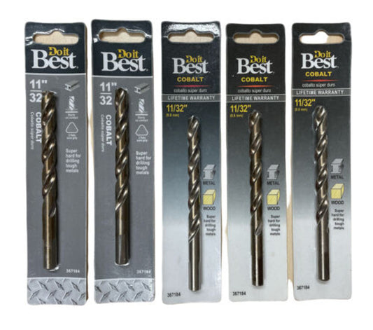 Do it Best 11/32 In. Cobalt Drill Bit 367184 Pack of 5 - GOODSZON Discount Store