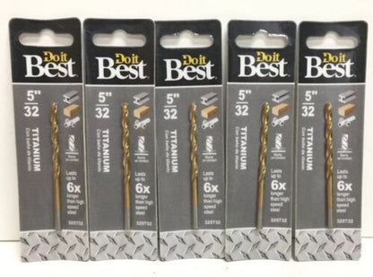 Do It Best Titanium 5/32" Drill Bit 325732 Pack of 5 - GOODSZON Discount Store