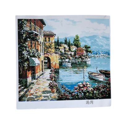 DIY Paint by Number Kits Peaceful Harbor Village Drawing 40x50cm - GOODSZON Discount Store