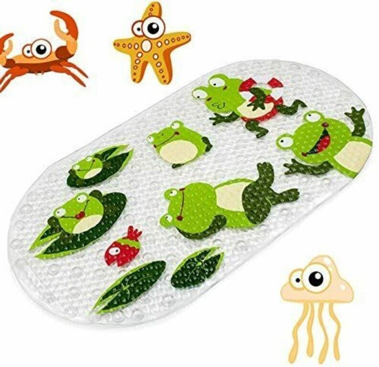Anlass Non Slip Baby Bath Mat with Suction Cups Mildew Resistant Non Slip - Frog - GOODSZON Discount Store