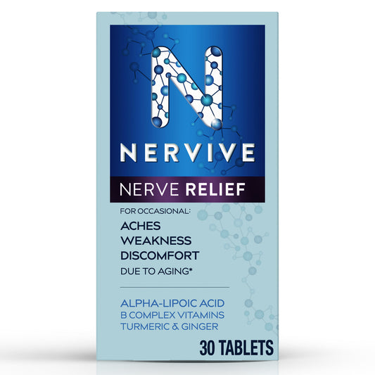 Nervive Nerve Health, Alpha Lipoic Acid, Vitamin B12, B6, B1, 30 Tablets - GOODSZON Discount Store