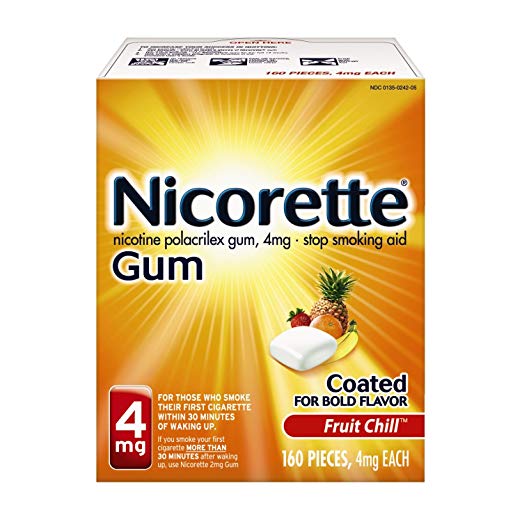 2 PACK - Nicorette Nicotine Gum to Stop Smoking, 4 mg, Fruit Chill, 160 count - GOODSZON Discount Store