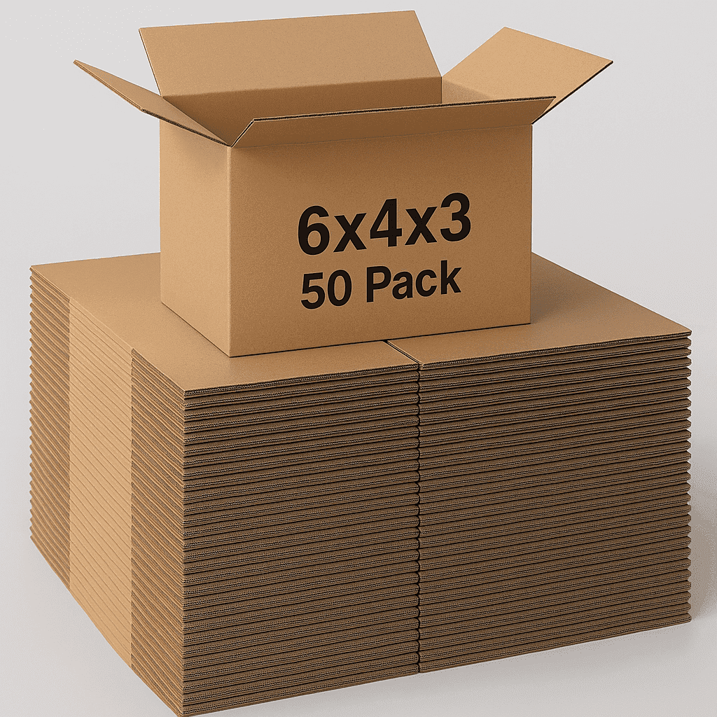 6x4x3 Shipping Boxes Small Corrugated Cardboard Box – 50 Pack Brown Mailing Boxes for Packaging Small Business, Mailer Box - GOODSZON Discount Store