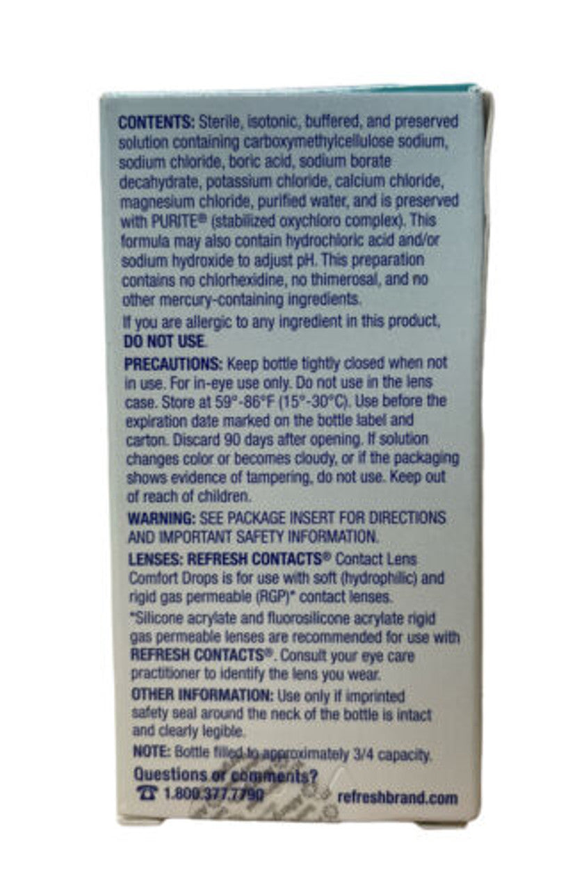 Refresh Contacts Contact Lens Comfort Drops - 0.4 fl oz Pack of 2 - GOODSZON Discount Store