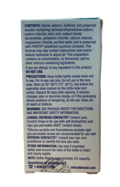 Refresh Contacts Contact Lens Comfort Drops - 0.4 fl oz Pack of 2 - GOODSZON Discount Store