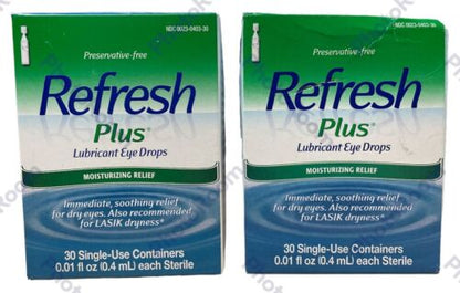 Refresh Plus Lubricant Eye Drops Preservative-Free, 30 Ct Pack 2 Exp 1, 3/2024 - GOODSZON Discount Store