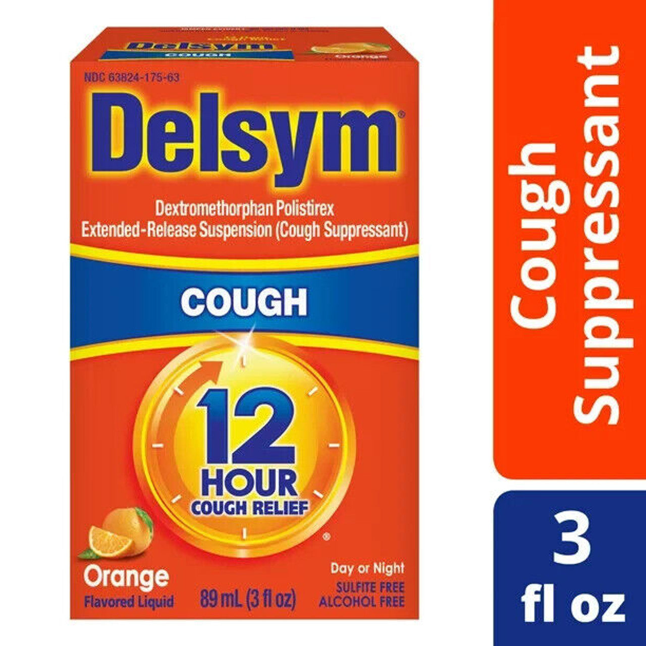 Delsym Adult Cough Suppressant Liquid, Orange Flavor, 3 Oz Pack of 3 - GOODSZON Discount Store