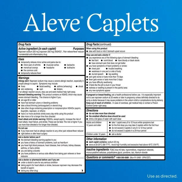 Aleve Caplets Soft Grip Arthritis Cap Naproxen Sodium Pain Reliever, 50 Capls - GOODSZON Discount Store