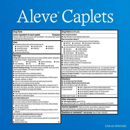 Aleve Caplets Soft Grip Arthritis Cap Naproxen Sodium Pain Reliever, 50 Capls - GOODSZON Discount Store