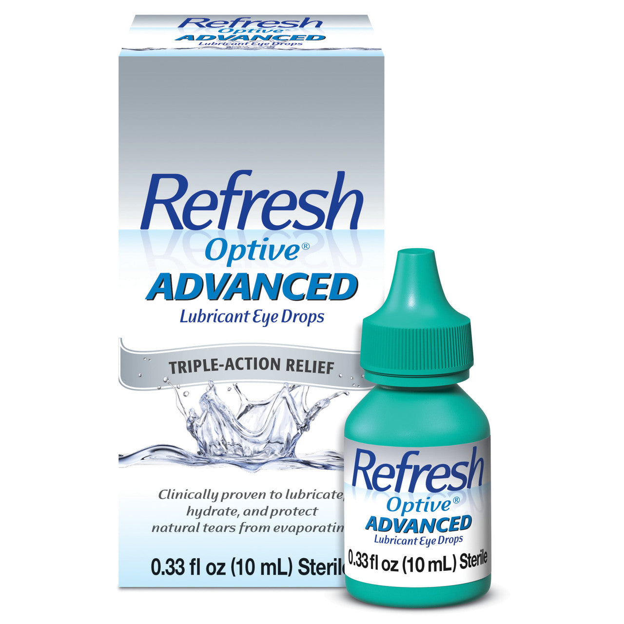 Refresh Optive Advanced Lubricant Eye Drops Preserved Tears, 1 Count, 10 mL - GOODSZON Discount Store