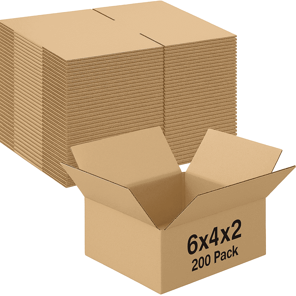 200 Pack 6x4x2 Shipping Boxes, Small Corrugated Cardboard Mailer Boxes for Packaging, Mailing, and Small Business – Brown Kraft - GOODSZON Discount Store