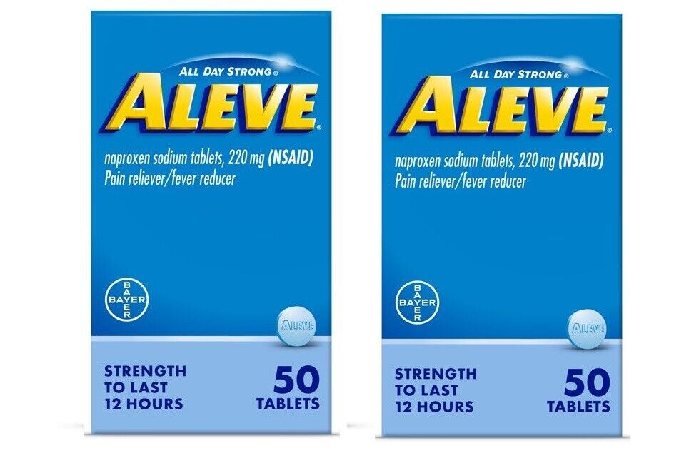 Aleve Pain Reliever/Fever Reducer 50 Tablets Exp 08/2025 Pack of 2 - GOODSZON Discount Store