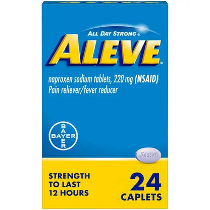 Aleve Naproxen Sodium Pain Reliever 24 Caplets Exp 2025 Pack of 2 - GOODSZON Discount Store