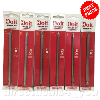 Do It 6" Driver Bit #3 377090 Pack of 6 - GOODSZON Discount Store