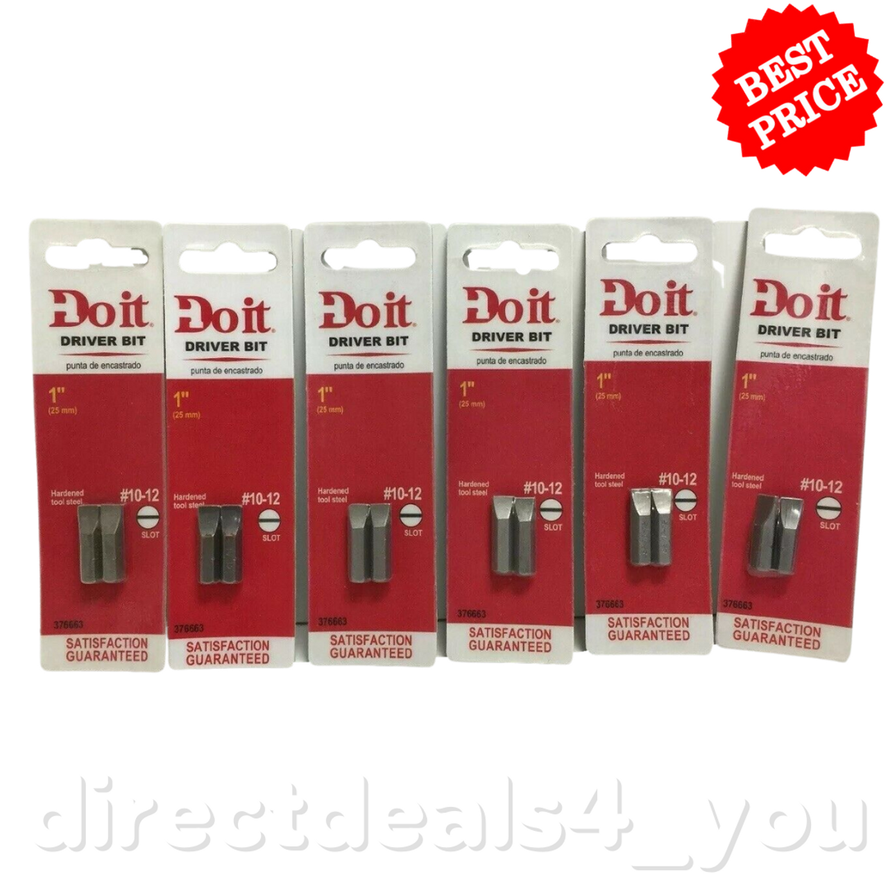 Do It 1" Screwdriver Bit Slotted Size #10 - 12 376663 Pack of 6 - GOODSZON Discount Store