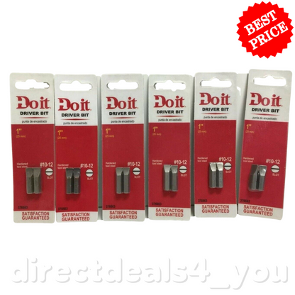 Do It 1" Screwdriver Bit Slotted Size #10 - 12 376663 Pack of 6 - GOODSZON Discount Store