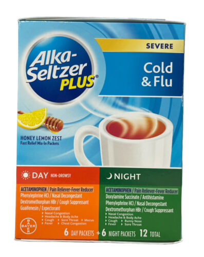 Alka-Seltzer Plus Day & Night Severe Cold & Flu, Honey Lemon 12 pc Exp 2027 - GOODSZON Discount Store