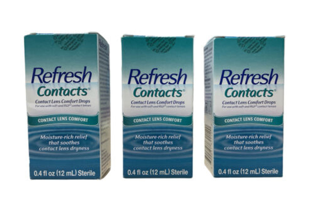 Refresh Contacts Contact Lens Comfort Drops - 0.4 fl oz Pack of 3 - GOODSZON Discount Store