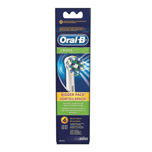 Oral B CrossAction Replacement Brush Heads, 4 Count - GOODSZON Discount Store