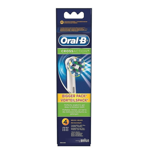 Oral B CrossAction Replacement Brush Heads, 4 Count - GOODSZON Discount Store
