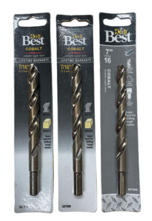 Do it Best 7/16 In. Cobalt Drill Bit 307998 Pack of 3 - GOODSZON Discount Store